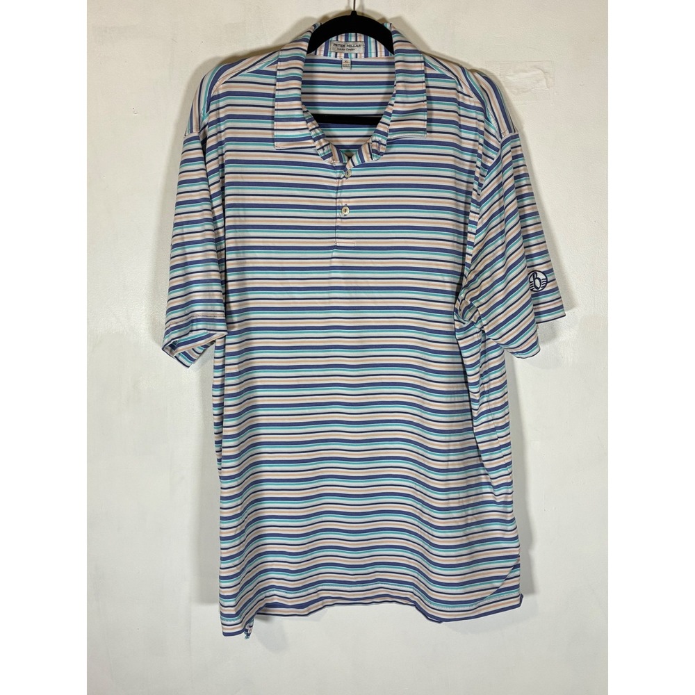 Peter Millar Summer Comfort XL Striped Performance Golf Polo Shirt Mens